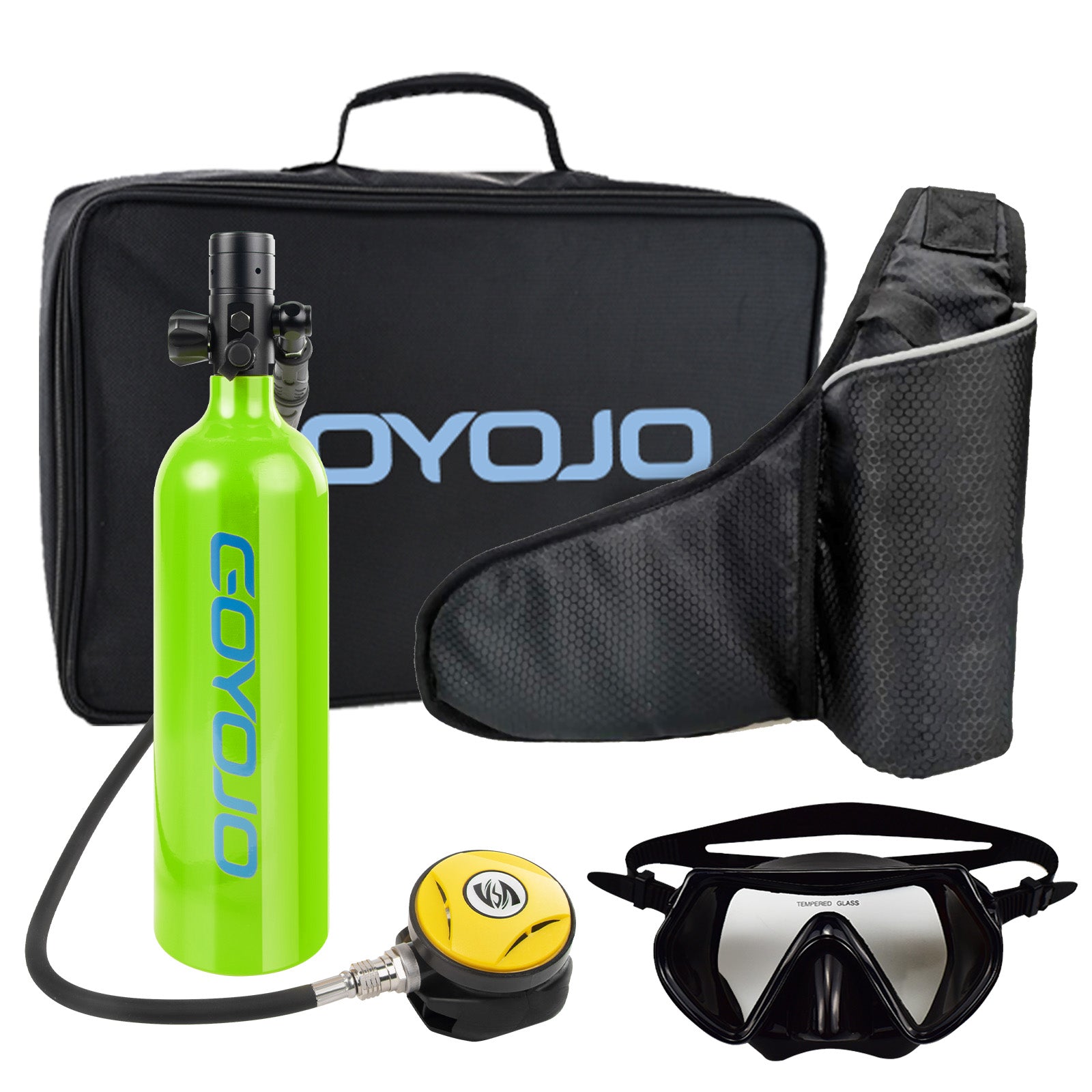 GOYOJO Scuba Tank 1L + Snorkel and Mask