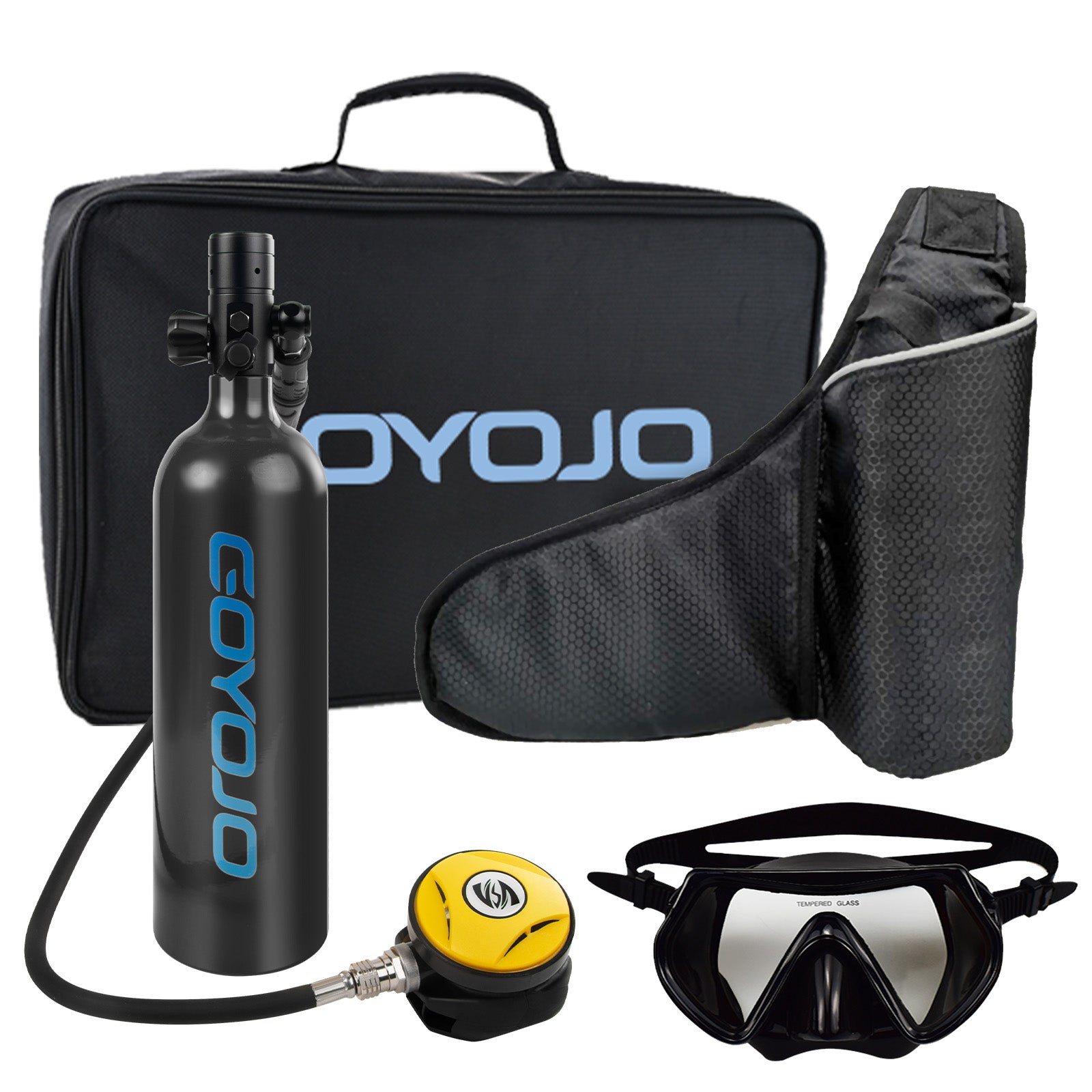 GOYOJO Scuba Tank 1L + Snorkel and Mask