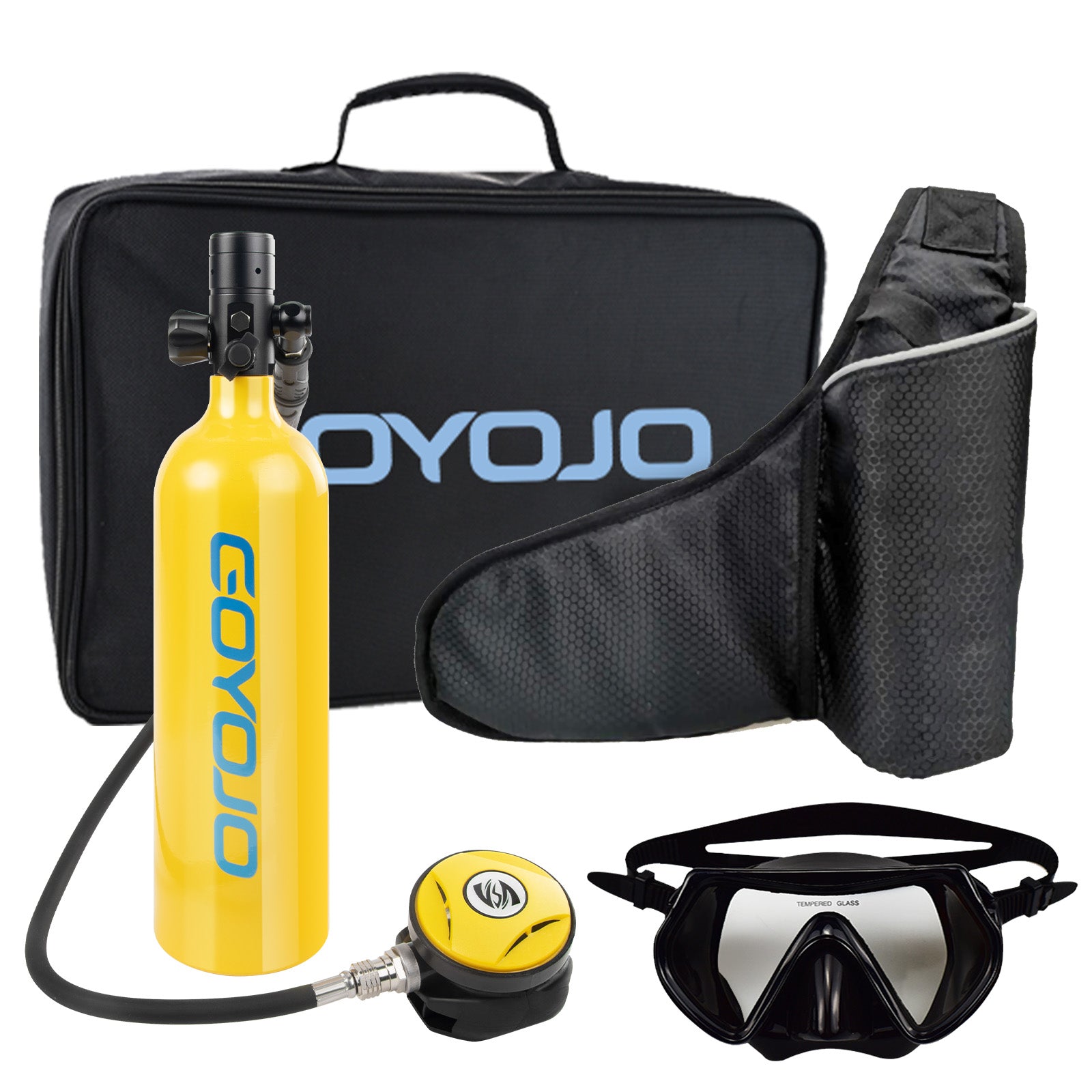 GOYOJO Scuba Tank 1L + Snorkel and Mask