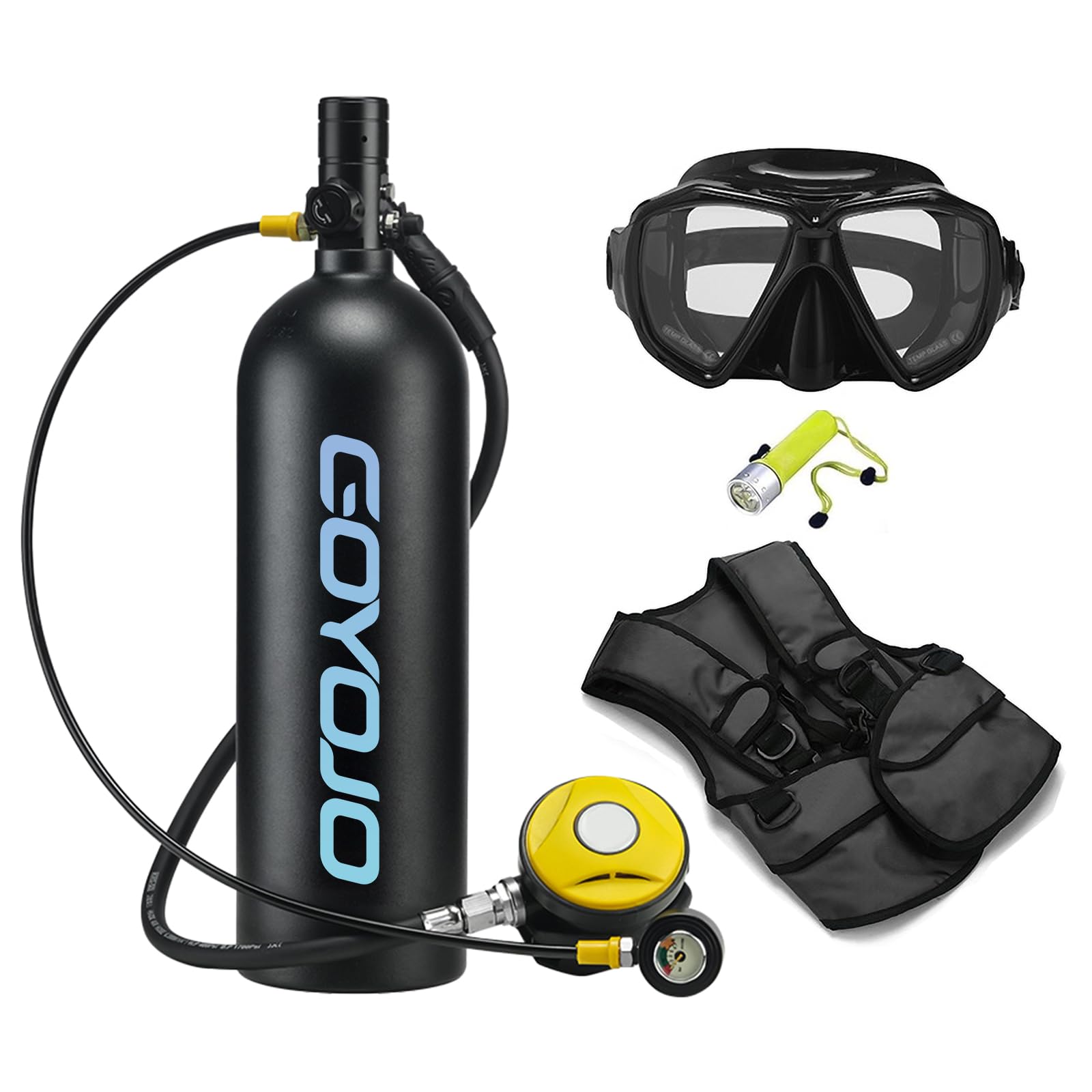 GOYOJO Scuba Tank 2L + Snorkel and Mask